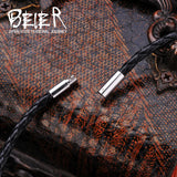 Beier 316L Stainless Silicone Leather Necklace Jewelry
