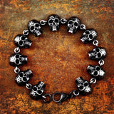 Beier 316L Stainless Steel Skull Men's Bracelet Punk Retro Jewelry