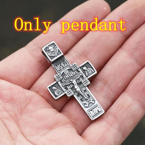 Beier Crucifix Catholic Stainless Steel Pendant Necklace