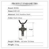 Beier Crucifix Catholic Stainless Steel Pendant Necklace