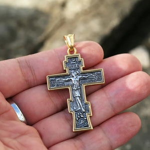 Beier Stainless Steel Jesus Cross Orthodox Pendant Necklace