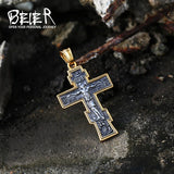 Beier Stainless Steel Jesus Cross Orthodox Pendant Necklace