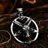 316L Stainless Steel Satan Pendant Vintage Mythology Animal Round Pendant