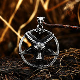 316L Stainless Steel Satan Pendant Vintage Mythology Animal Round Pendant