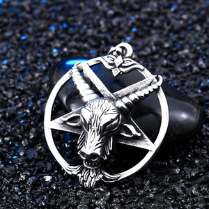 316L Stainless Steel Satan Pendant Vintage Mythology Animal Round Pendant