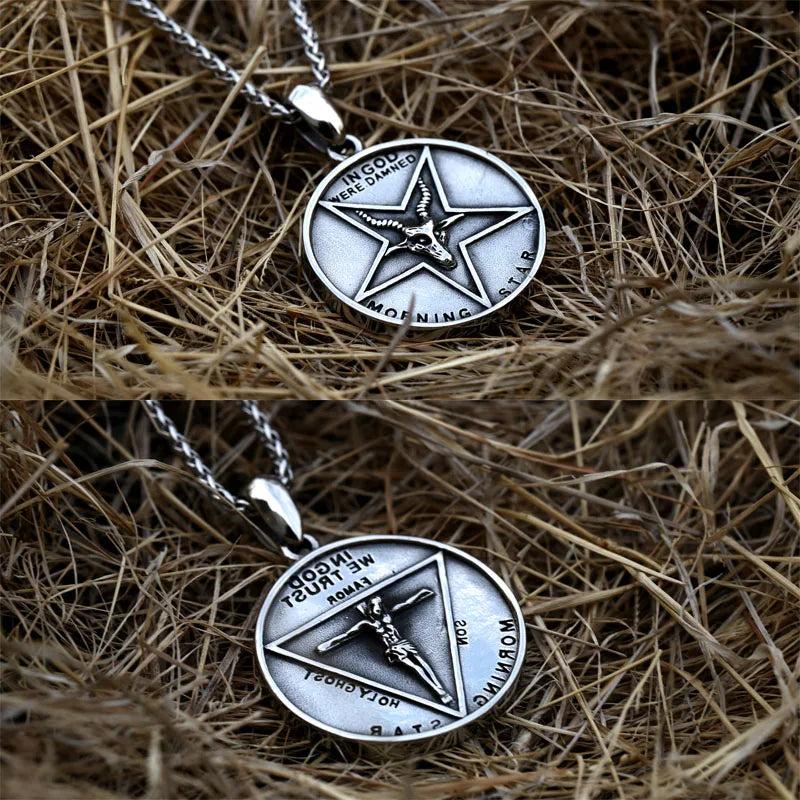316L Stainless Steel Satan Pendant Vintage Mythology Animal Round Pendant