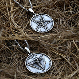 316L Stainless Steel Satan Pendant Vintage Mythology Animal Round Pendant