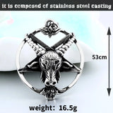 316L Stainless Steel Satan Pendant Vintage Mythology Animal Round Pendant