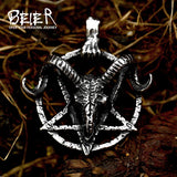 316L Stainless Steel Satan Pendant Vintage Mythology Animal Round Pendant