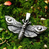 Vintage Acherontia Lachesis Pendant Skull Moth Necklace