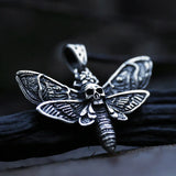 Vintage Acherontia Lachesis Pendant Skull Moth Necklace