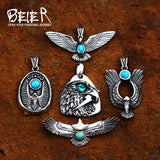 Beier Eagle Feather Pendant Vintage Men Necklace