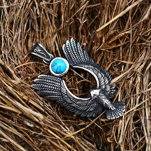 Beier Eagle Feather Pendant Vintage Men Necklace
