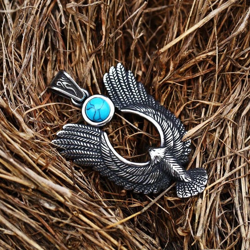 Beier Eagle Feather Pendant Vintage Men Necklace