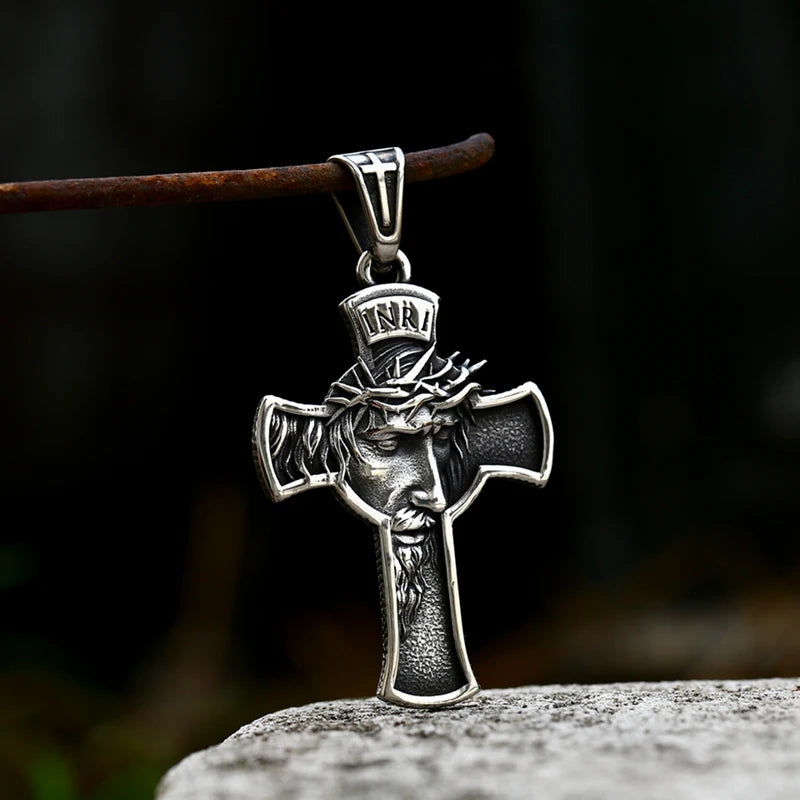 Beier Men's Stainless Steel Jesus Cross Necklace
