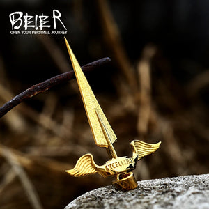 Beier Stainless Steel Malignant's Spear Pendant Necklace BP8-729