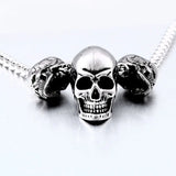 Beier Punk Skull Biker Stainless Steel Pendant Necklace