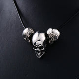 Beier Punk Skull Biker Stainless Steel Pendant Necklace