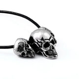 Beier Punk Skull Biker Stainless Steel Pendant Necklace