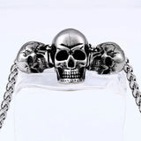 Beier Punk Skull Biker Stainless Steel Pendant Necklace