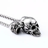 Beier Punk Skull Biker Stainless Steel Pendant Necklace