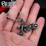 316L Stainless Steel Skull Pendant Necklace Men's Jewelry