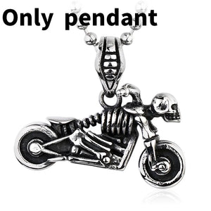 316L Stainless Steel Skull Pendant Necklace Men's Jewelry