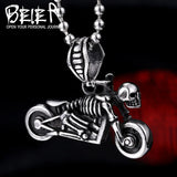 316L Stainless Steel Skull Pendant Necklace Men's Jewelry