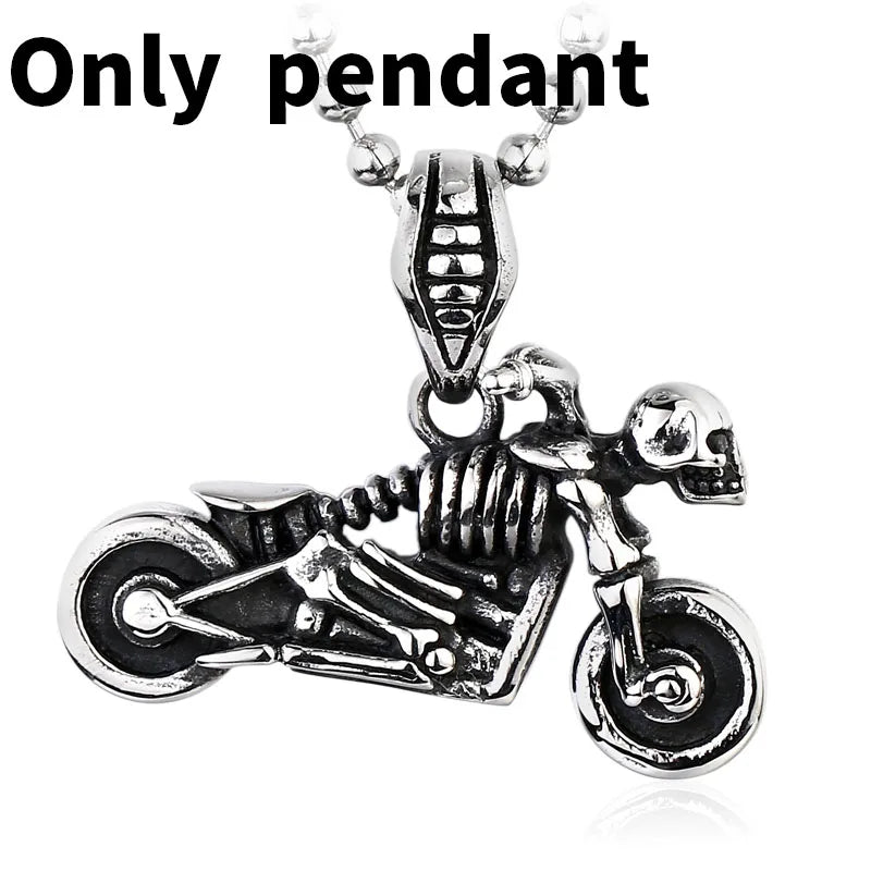 316L Stainless Steel Skull Pendant Necklace Men's Jewelry