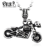 316L Stainless Steel Skull Pendant Necklace Men's Jewelry