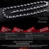 316L Stainless Steel Skull Punk Rock Ball Men's Necklace