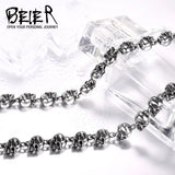 316L Stainless Steel Skull Punk Rock Ball Men's Necklace