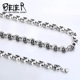 316L Stainless Steel Skull Punk Rock Ball Men's Necklace