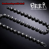 316L Stainless Steel Skull Punk Rock Ball Men's Necklace
