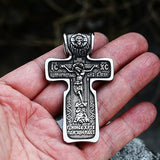 BeierJesus Cross Men's Stainless Steel Crucifix Pendant Necklace