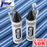 Beige Crayon Cufflink Cuff Link 2 Pairs