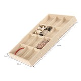 Beige Velvet Jewelry Tray Ring Necklace Earring Organizer