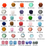 Beige Hexagon Silicone Bead 14mm for Keychain Bracelet Necklace DIY Craft