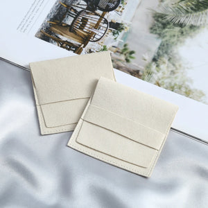 Beige Microfiber Pouches Small Jewelry Velvet Bag for Earrings Necklace