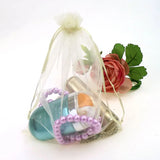 Beige Organza Jewelry Gift Bags Sheer Organza Pouch 11x16cm 100pcs/lot
