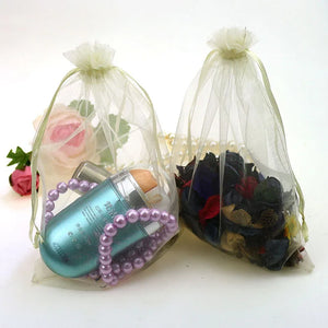 Beige Organza Jewelry Gift Bags Sheer Organza Pouch 11x16cm 100pcs/lot