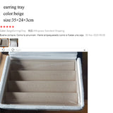 Beige Velvet Jewelry Tray Organizer Storage Box