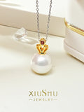 Beimu Pearl Crown 925 Silver Pendant Wedding Necklace