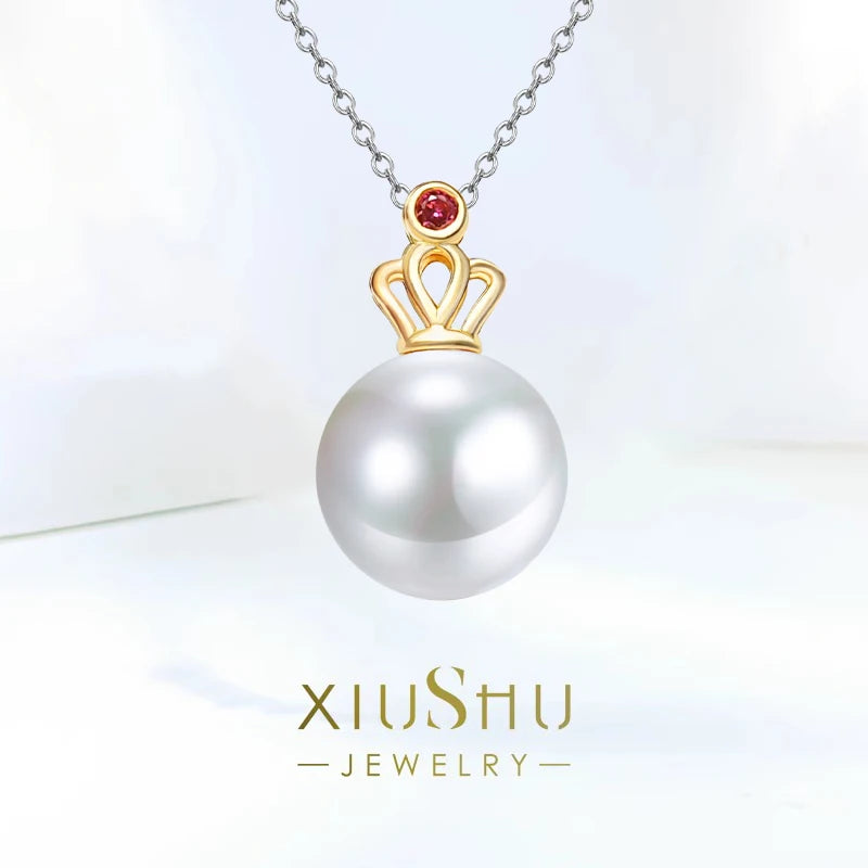 Beimu Pearl Crown 925 Silver Pendant Wedding Necklace