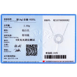 Beitil 925 Silver CZ Circle Pendant Necklace Wedding Jewelry