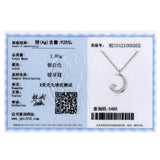 925 Silver Moon & Star CZ Pendant Necklace Women Wedding Jewelry
