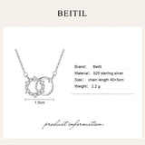 Beitil 925 Silver Circle Pendant With Zircon Necklace