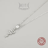 Beitil 925 Sterling Silver Snake Pendant Necklace Hypoallergenic Jewelry
