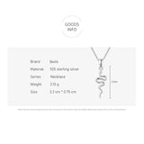 Beitil 925 Sterling Silver Snake Pendant Necklace Hypoallergenic Jewelry