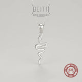 Beitil 925 Sterling Silver Snake Pendant Necklace Hypoallergenic Jewelry